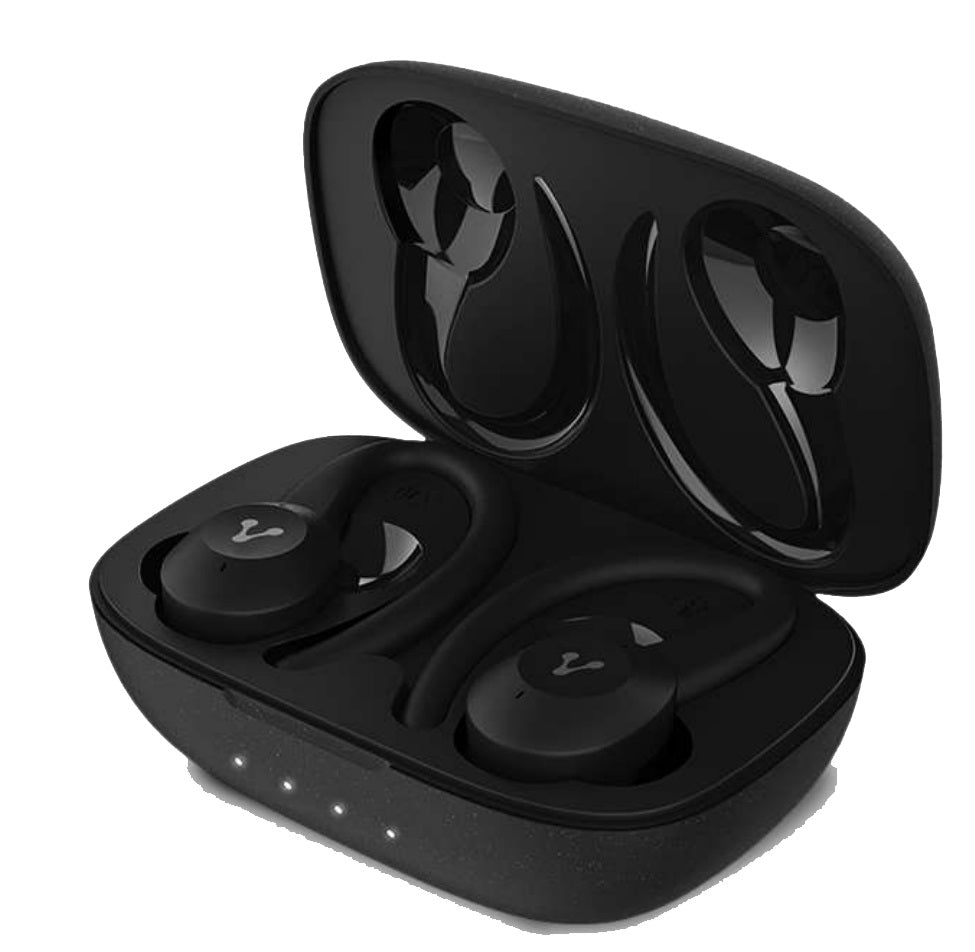 Audífonos. Vorago ESB-500-PLUS. TWS Bluetooth 5.0 IPX5. manos libres - earhooks / gancho desmontables 18 Hrs Super Bass 740mAh control táctil Audífonos. Vorago ESB-500-PLUS. TWS Bluetooth 5.0 IPX5. manos libres - earhooks / gancho desmontables 18 Hrs Super Bass 740mAh control táctil